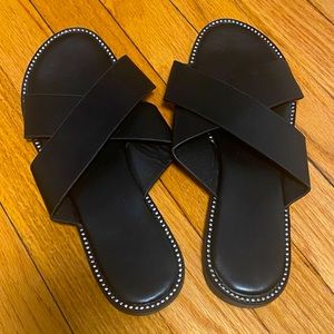 Black bedazzled sandal